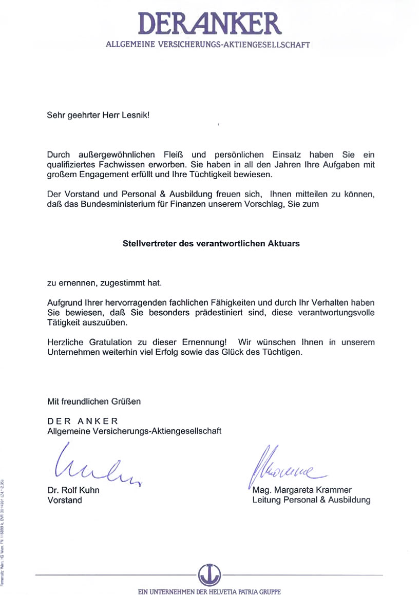Referenzen Der Anker